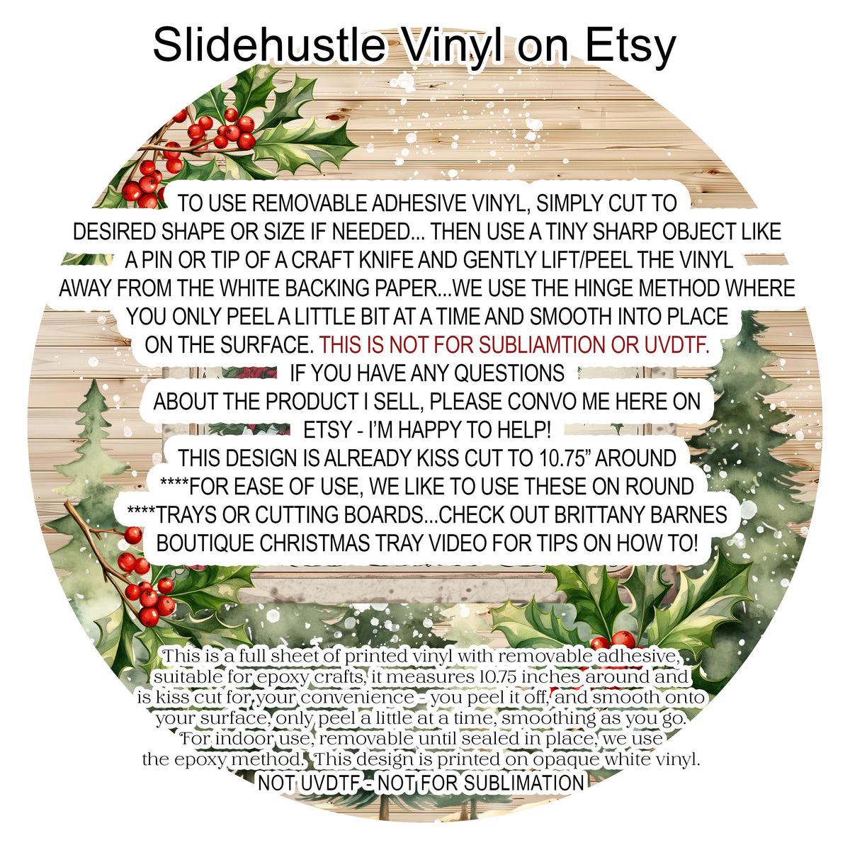 Christmas Vinyl, Frosty's Christmas Flower Market, 10.5", vinyl full sheet, VF708 Tray 1