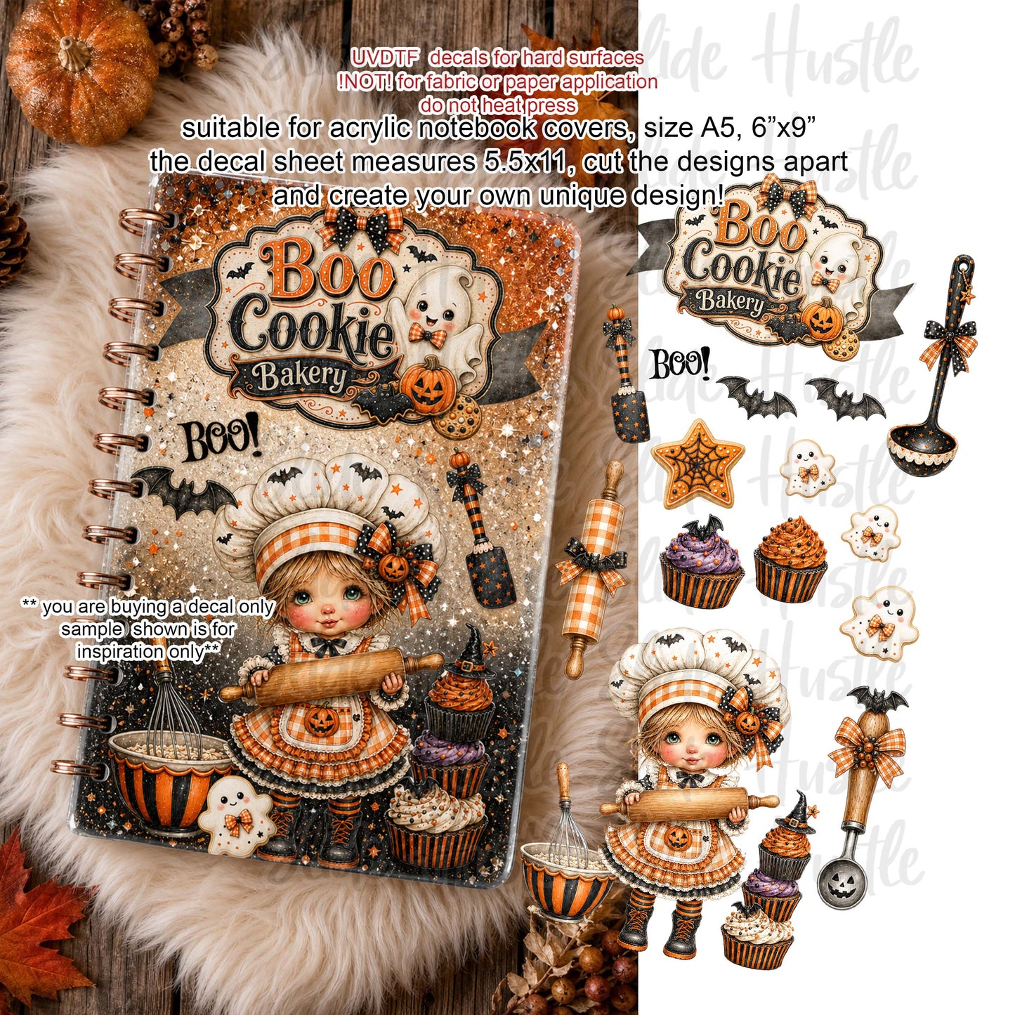 UVDTF 1/2 Element Sheet, Boo Cookie Bakery, Halloween cook, VF904A5 D1