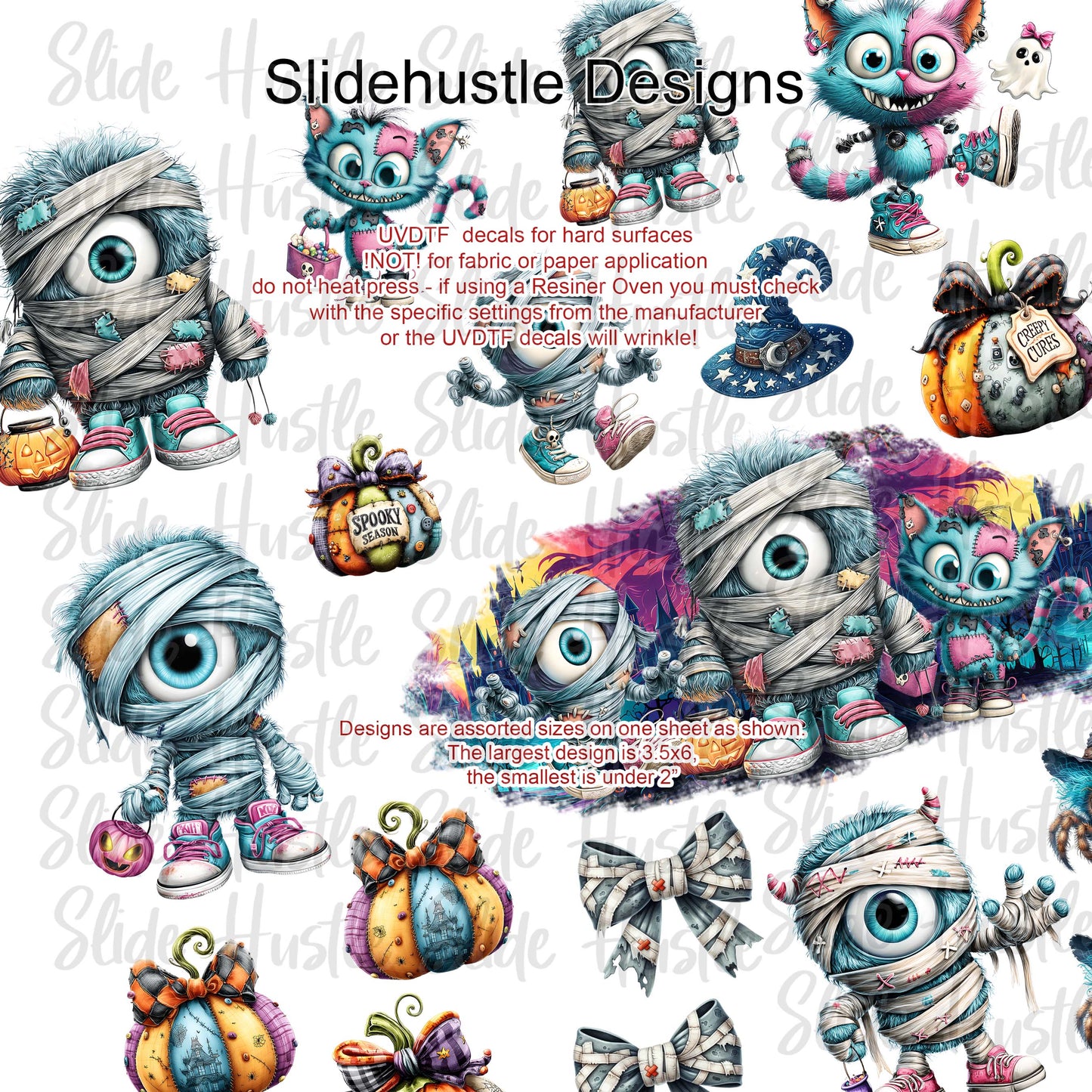UVDTF Element Sheet, Cute Mummies VF904 ES1