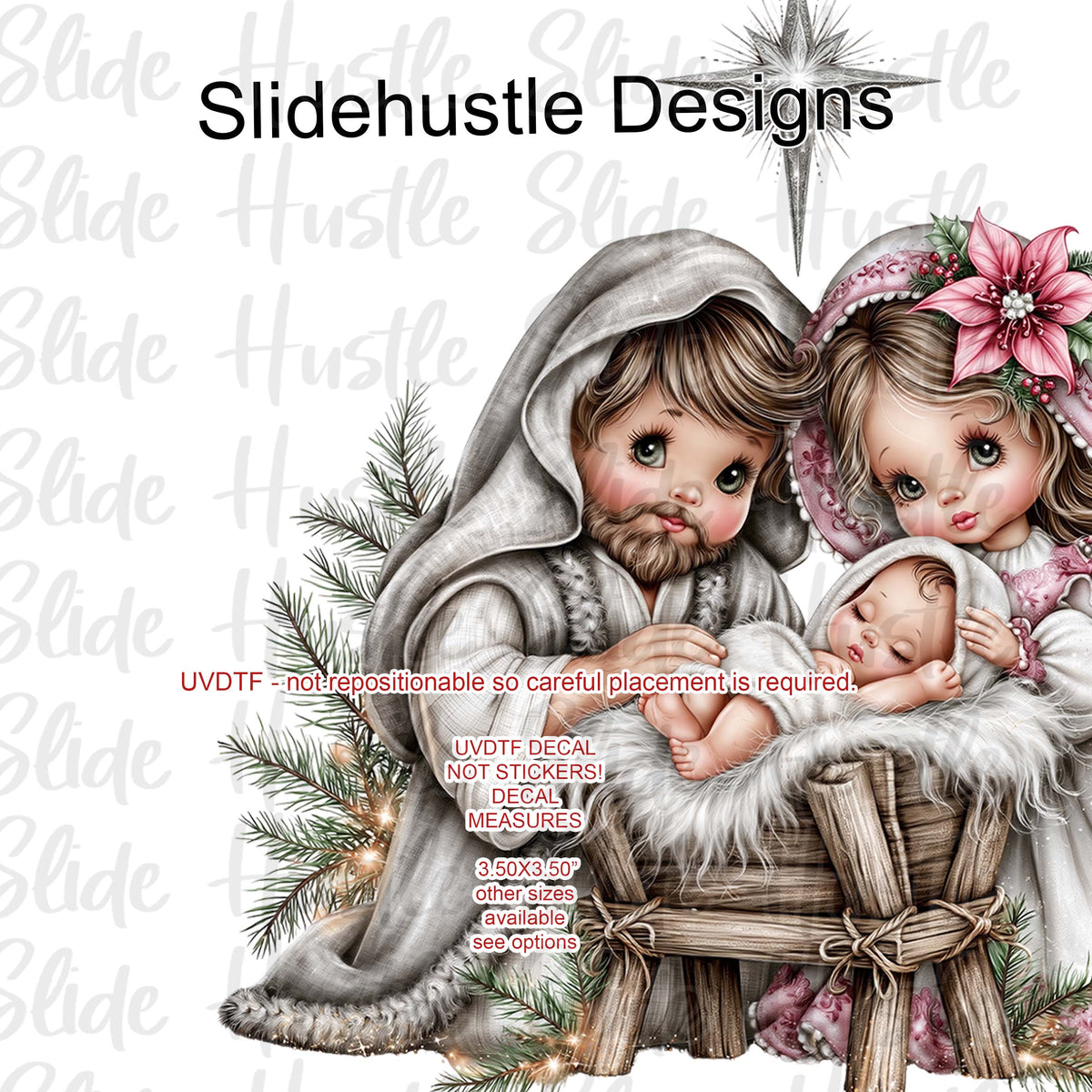 UVDTF Decal, Christmas Manger Scene, VF905 D40
