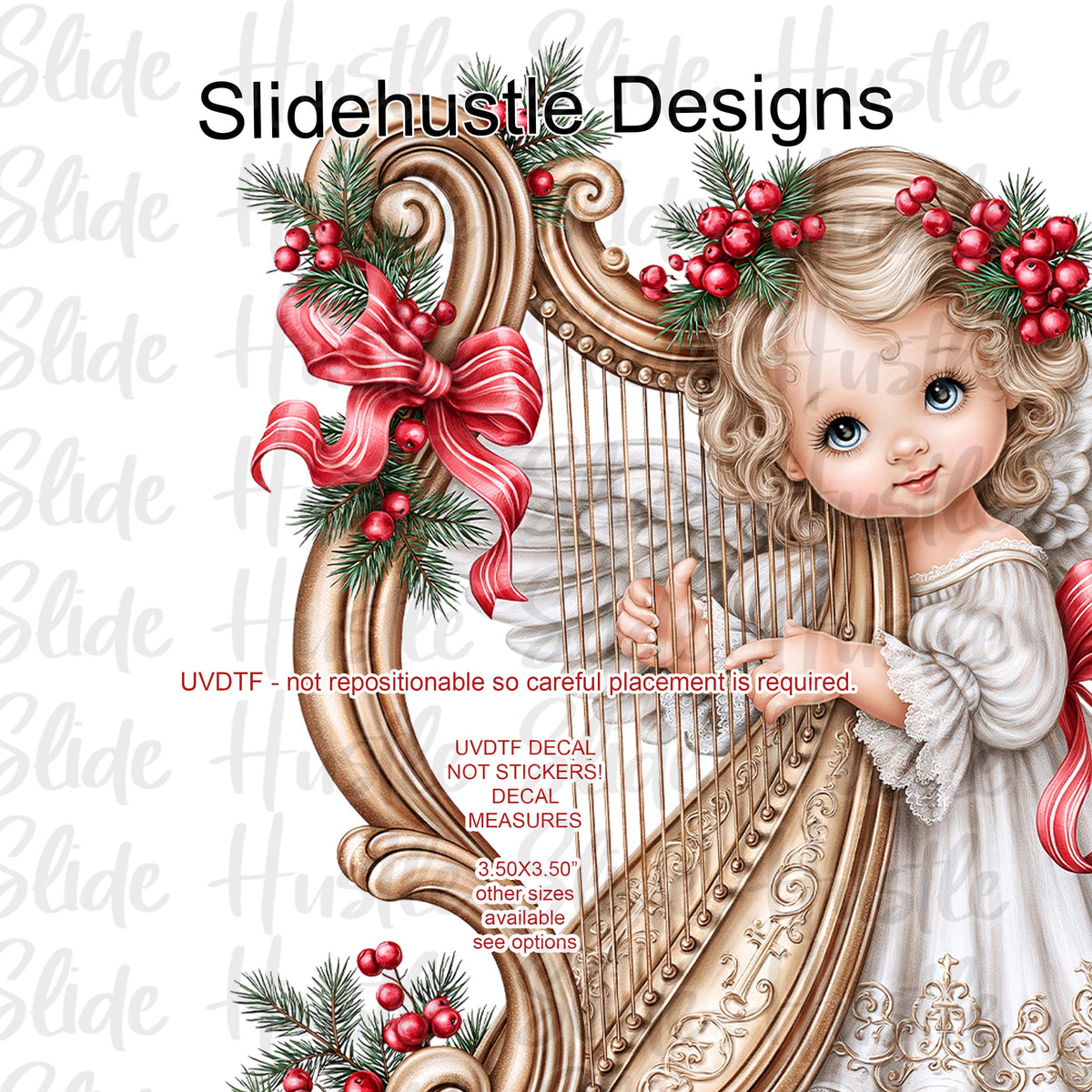 UVDTF Decal, Angel with Harp, VF905 D41