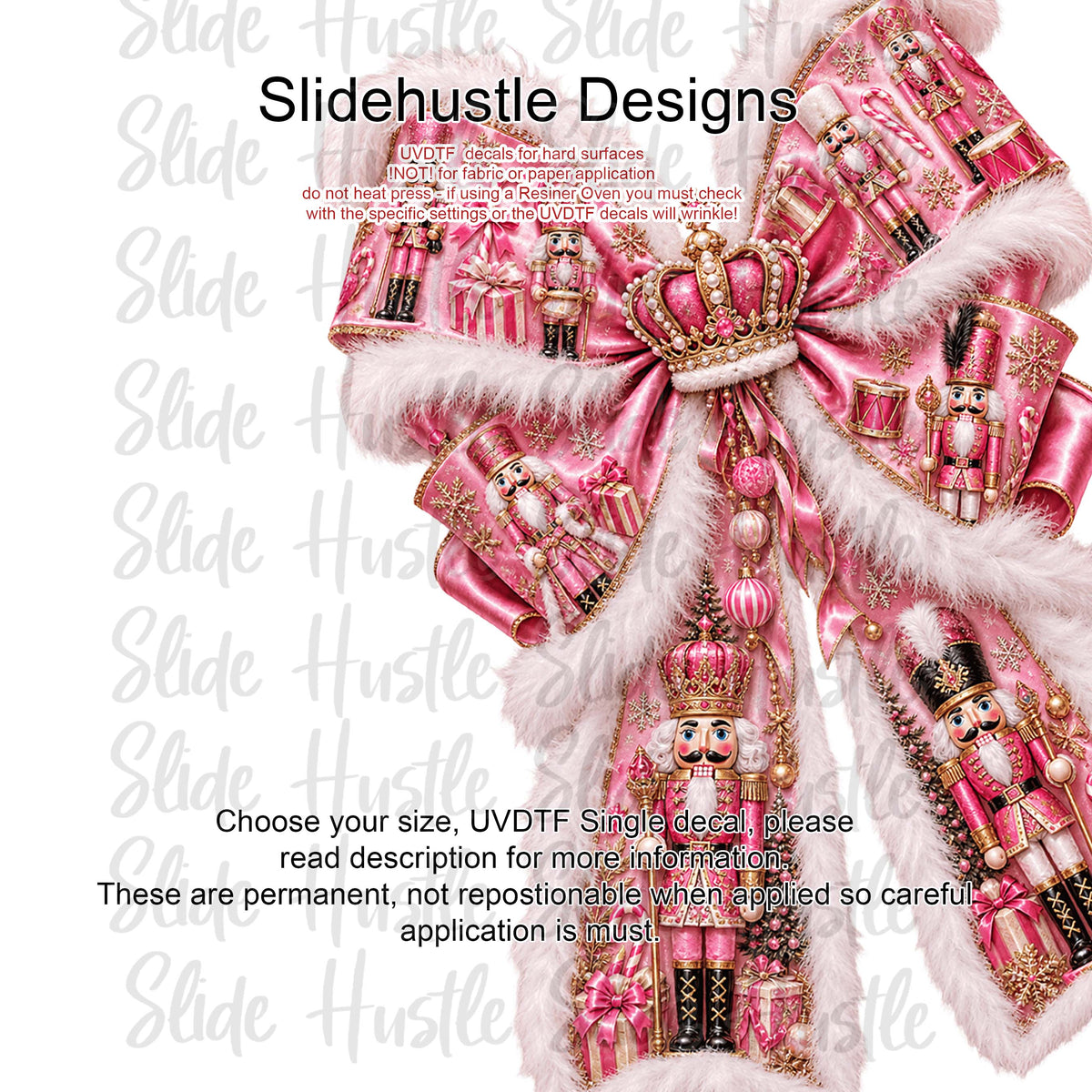 UVDTF Decal, Christmas Nutcracker bow. VF905 D7