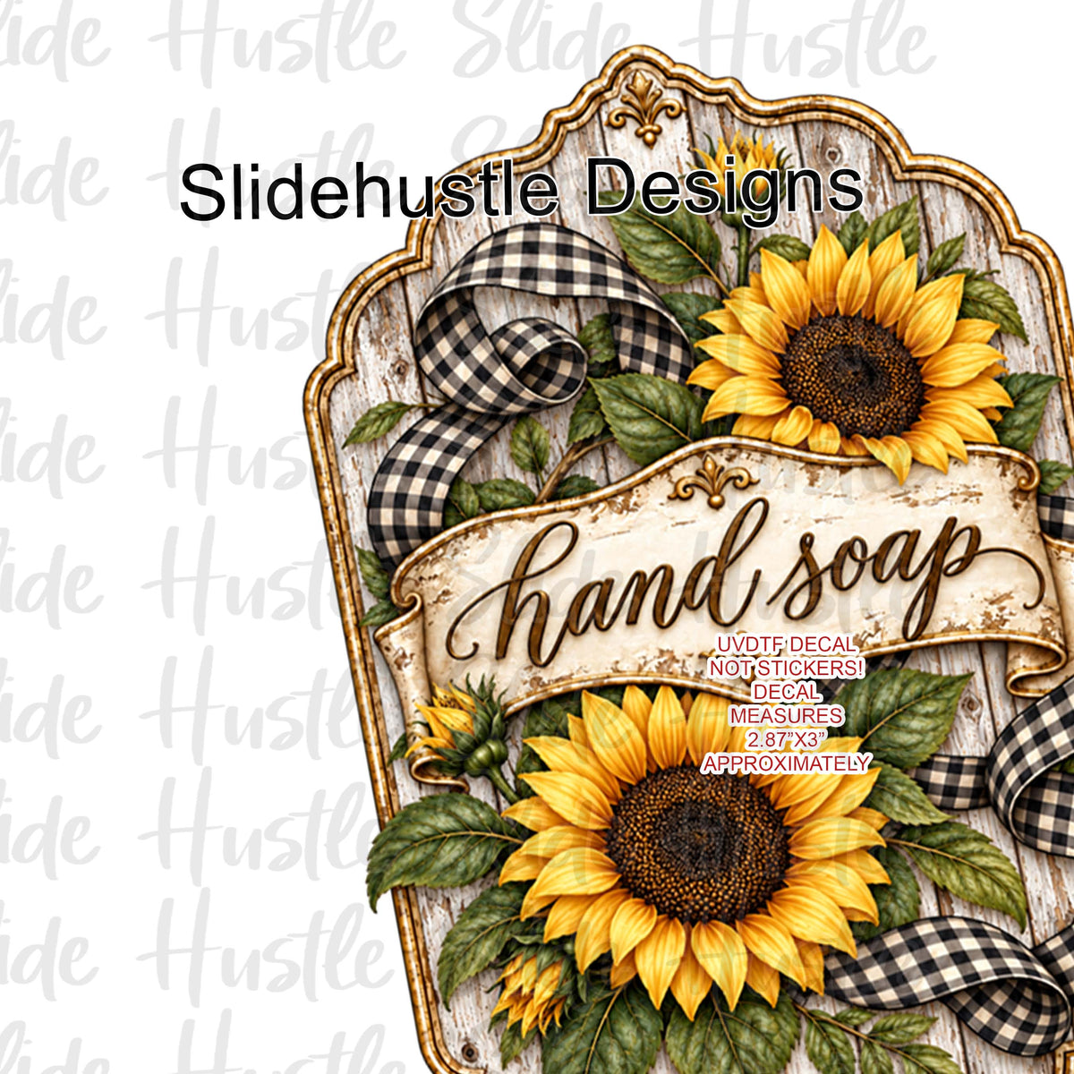 Soap Dispenser UVDTF Decal, Sunflowers, VF906 S8 3.5"x3.5"