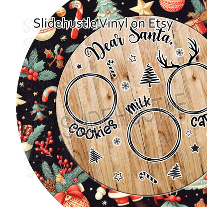 Christmas Vinyl, Dear Santa Cookie tray, 10.5", vinyl full sheet, VF156A Tray 1