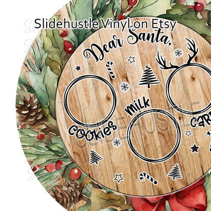 Christmas Vinyl, Dear Santa Cookie tray, 11.5", vinyl full sheet, VF156A Tray 2