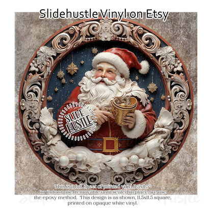 Christmas Vinyl, Santa, 11.5", vinyl full sheet, VF157A D4