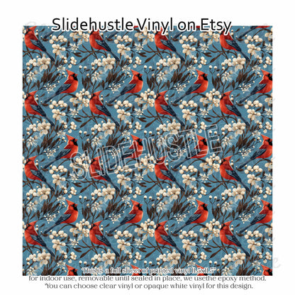 Christmas Cardinals, vinyl full sheet, VF157 FS2