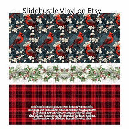 Christmas Cardinals, vinyl full sheet, VF157 FS3