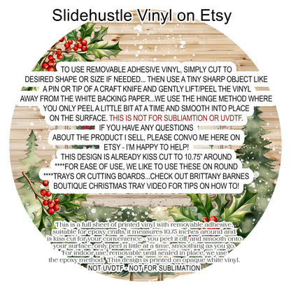 Christmas Vinyl, Frosty's Christmas Flower Market, 10.5", vinyl full sheet, VF708 Tray 1