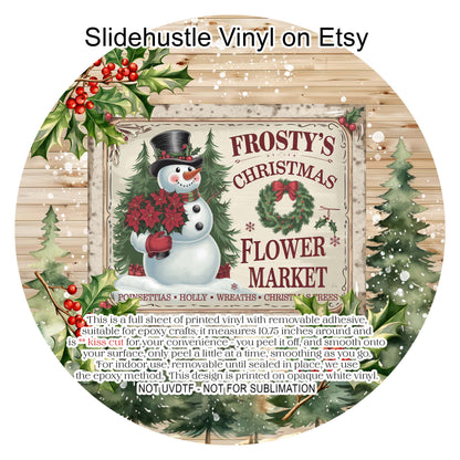 Christmas Vinyl, Frosty's Christmas Flower Market, 10.5", vinyl full sheet, VF708 Tray 1