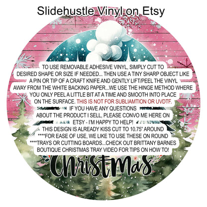 Christmas Vinyl, Merry Christmas Cabin, 10.5", vinyl full sheet, VF708 Tray 2