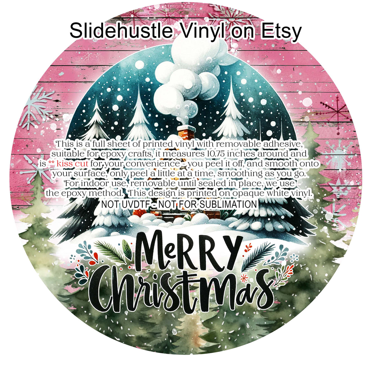 Christmas Vinyl, Merry Christmas Cabin, 10.5", vinyl full sheet, VF708 Tray 2