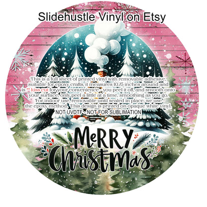 Christmas Vinyl, Merry Christmas Cabin, 10.5", vinyl full sheet, VF708 Tray 2