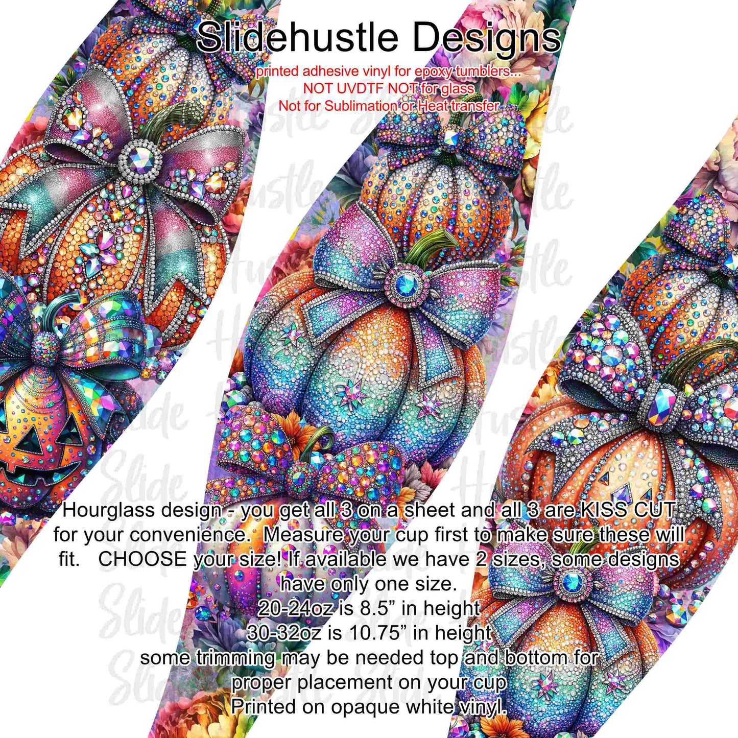 Hourglass Design, Colorful Beaded Pumpkins, 30 ounce, VF726 HGB5