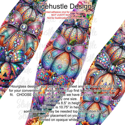 Hourglass Design, Colorful Beaded Pumpkins, 30 ounce, VF726 HGB5