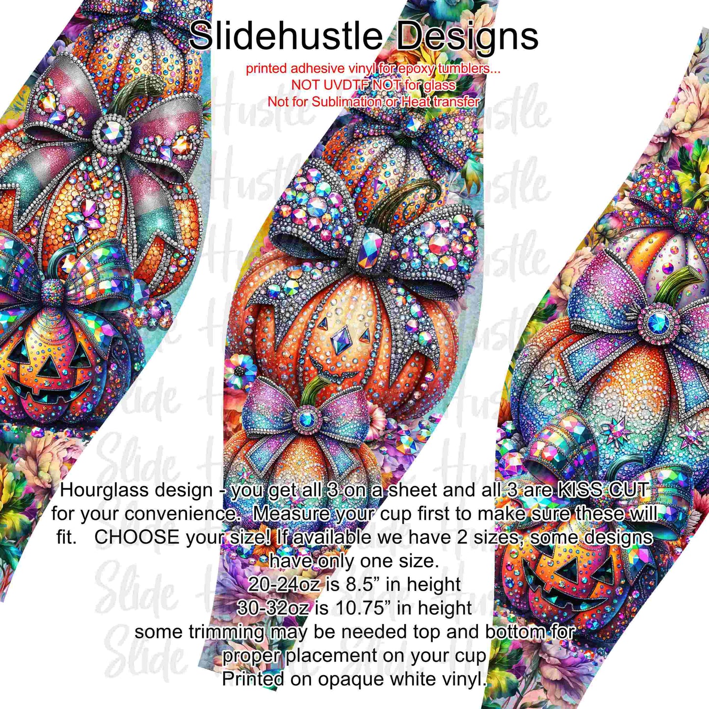 Hourglass Design, Colorful Beaded Pumpkins, 20 ounce, VF726 HGB7