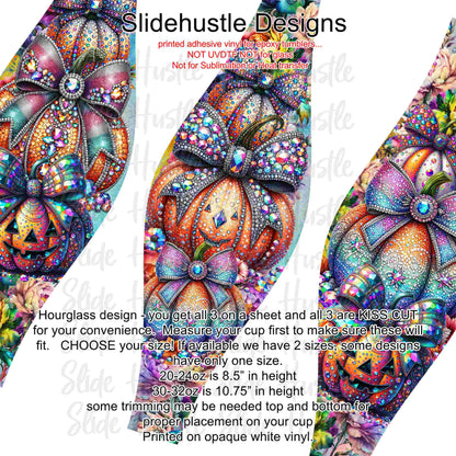 Hourglass Design, Colorful Beaded Pumpkins, 20 ounce, VF726 HGB7
