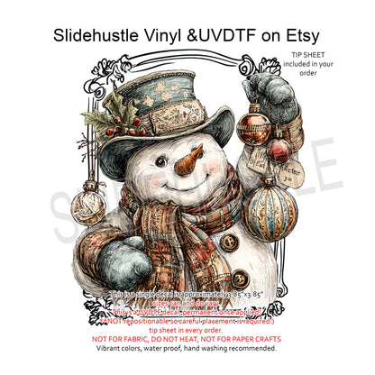 UVDTF Decal, Christmas Snowman, VF731 D18
