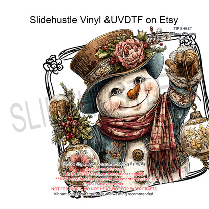 UVDTF Decal, Christmas Snowman, VF731 D20