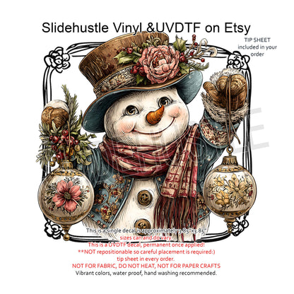 UVDTF Decal, Christmas Snowman, VF731 D20