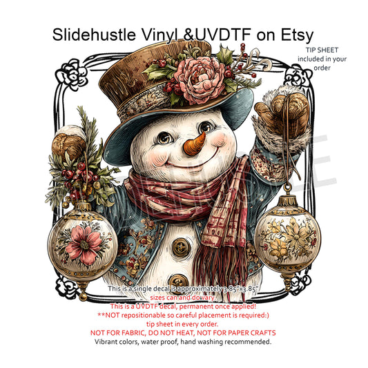 UVDTF Decal, Christmas Snowman, VF731 D20