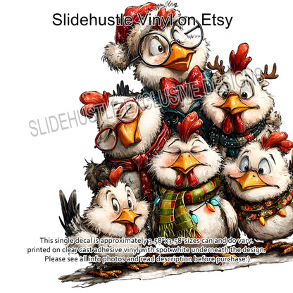 UVDTF Decal, Christmas Chickens, VF731 D37
