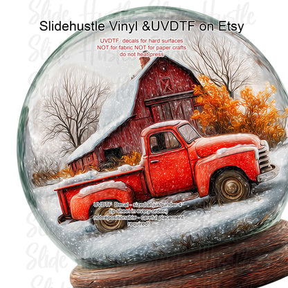 UVDTF Decal, Fall Truck Snow globe, VF731 D46