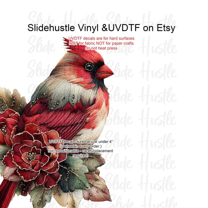 UVDTF Decal, Christmas Cardinal, VF731 D59