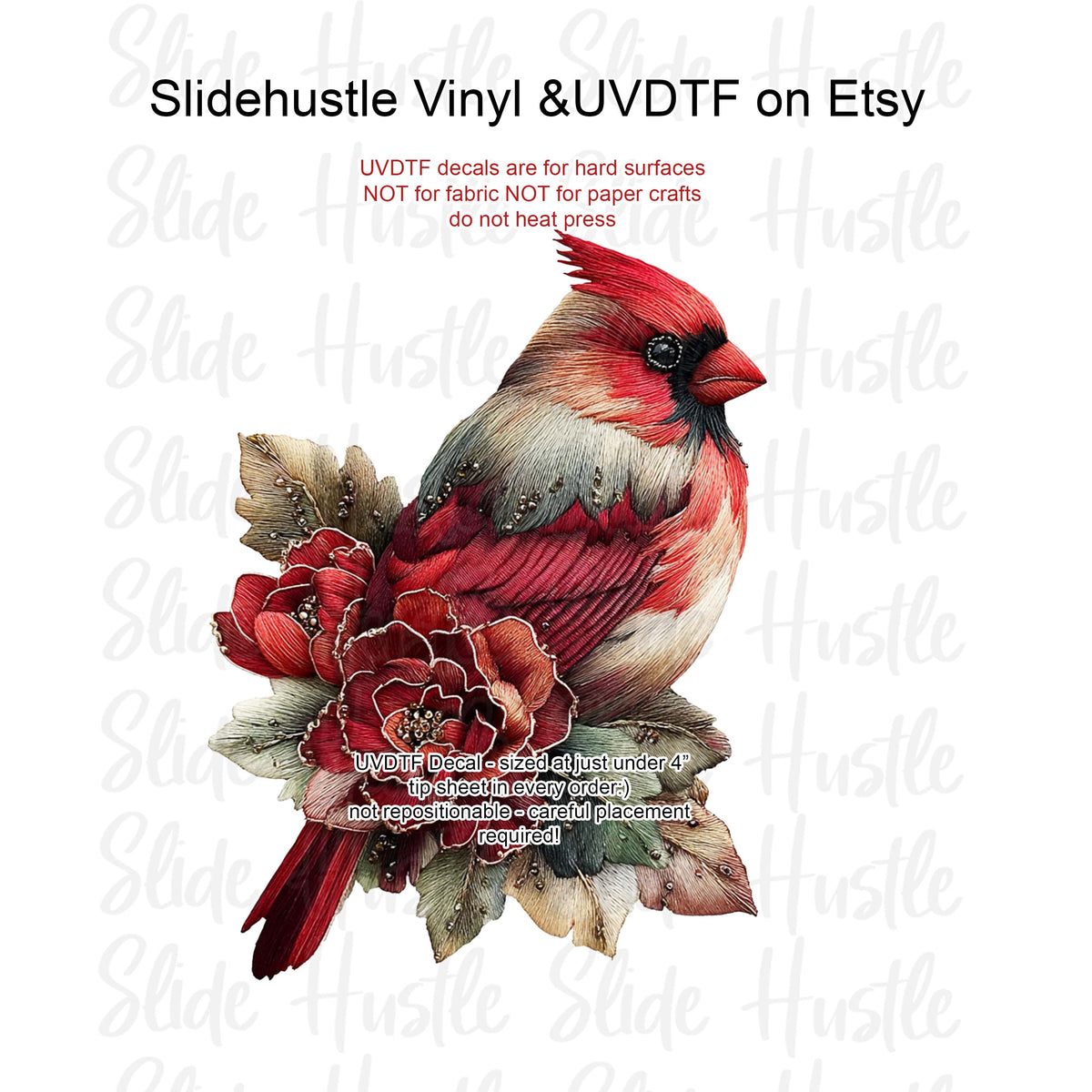 UVDTF Decal, Christmas Cardinal, VF731 D59