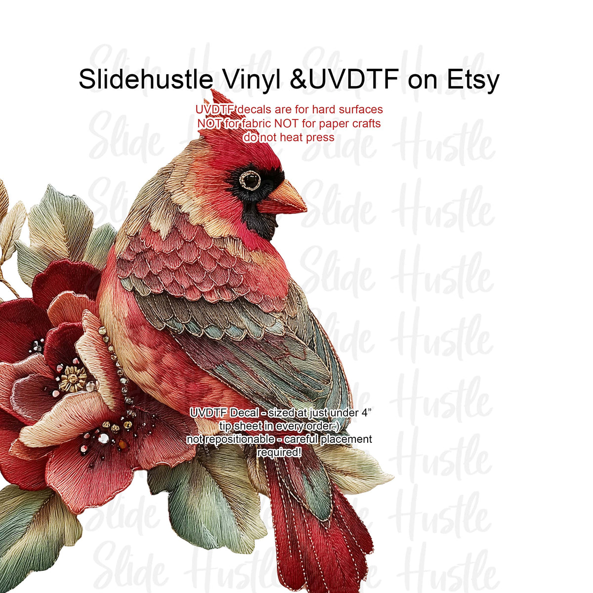 UVDTF Decal, Christmas Cardinal, VF731 D60