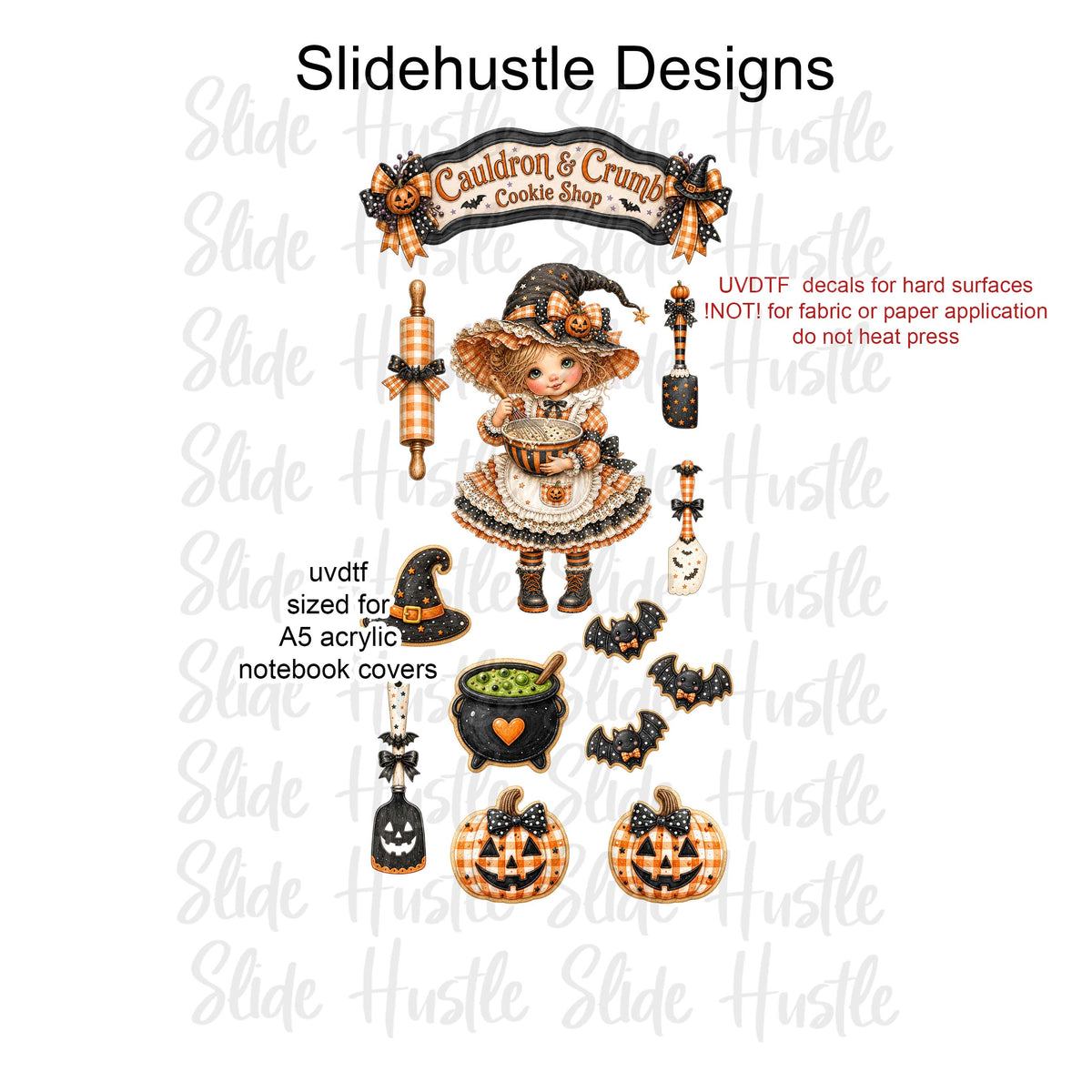 UVDTF 1/2 Element Sheet, Cauldron & Crumb, Halloween cook, VF904A5 D2