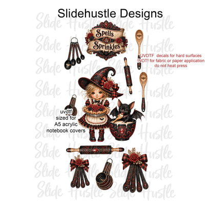 UVDTF 1/2 Element Sheet, Spells and Sprinkles, Halloween cook, VF904A5 D3