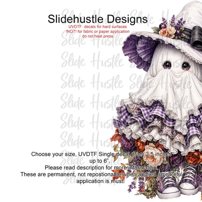 UVDTF Decal, Cute Girl Ghost with Lavender skirt. VF904 D12
