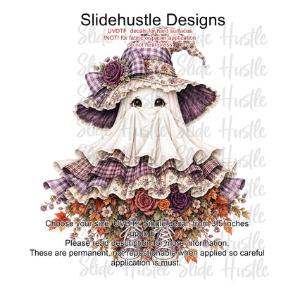 UVDTF Decal, Cute Girl Ghost with Lavender skirt. VF904 D14