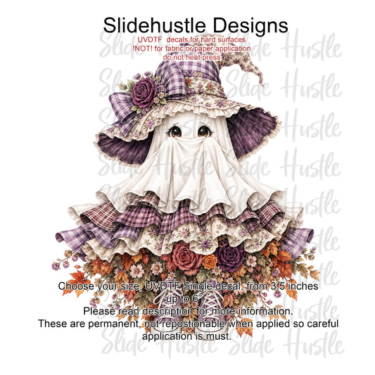 UVDTF Decal, Cute Girl Ghost with Lavender skirt. VF904 D14