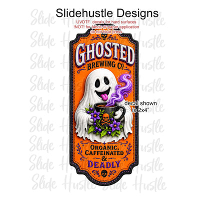 UVDTF Decal, Ghosted Brewing Co. Orange Background. VF904 D18