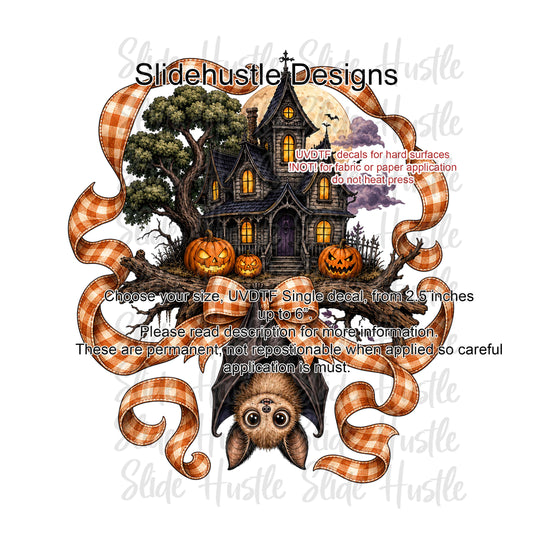 UVDTF Decal, Bat and Haunted House, VF904 D2
