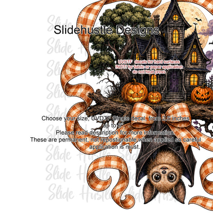 UVDTF Decal, Bat and Haunted House, VF904 D2