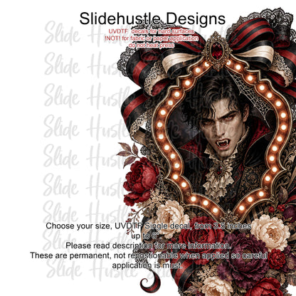 Halloween UVDTF Decal, Vampire in Ribbon Marquee. VF904 D34