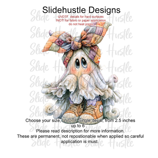 Halloween UVDTF Decal, Bashful ghost, VF904 D47