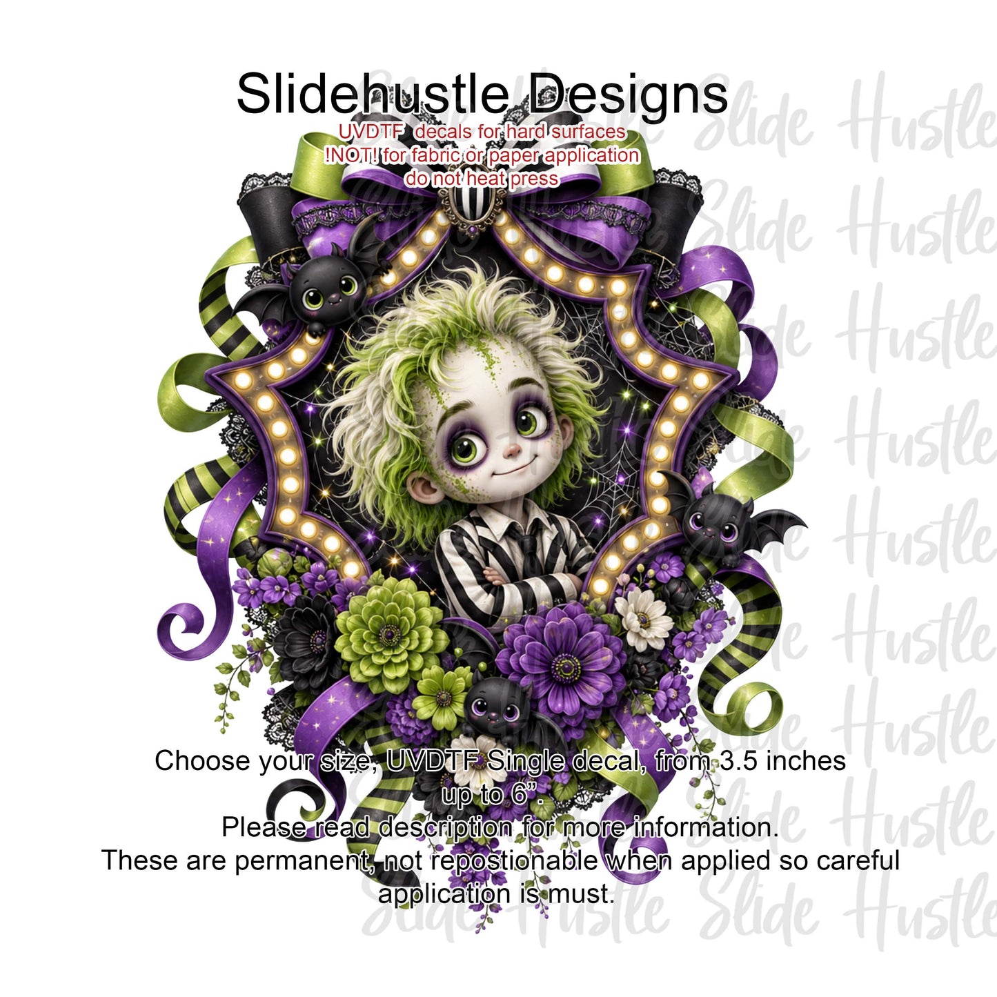 UVDTF Decal, Beetle Juice Character, VF904 D6