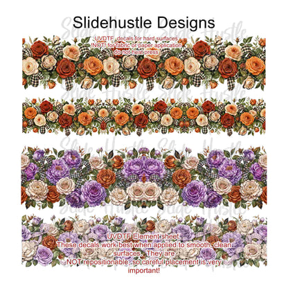 UVDTF Element Sheet, Fall floral borders, 11"x11", VF904 ES10