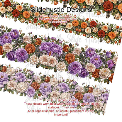 UVDTF Element Sheet, Fall floral borders, 11"x11", VF904 ES10