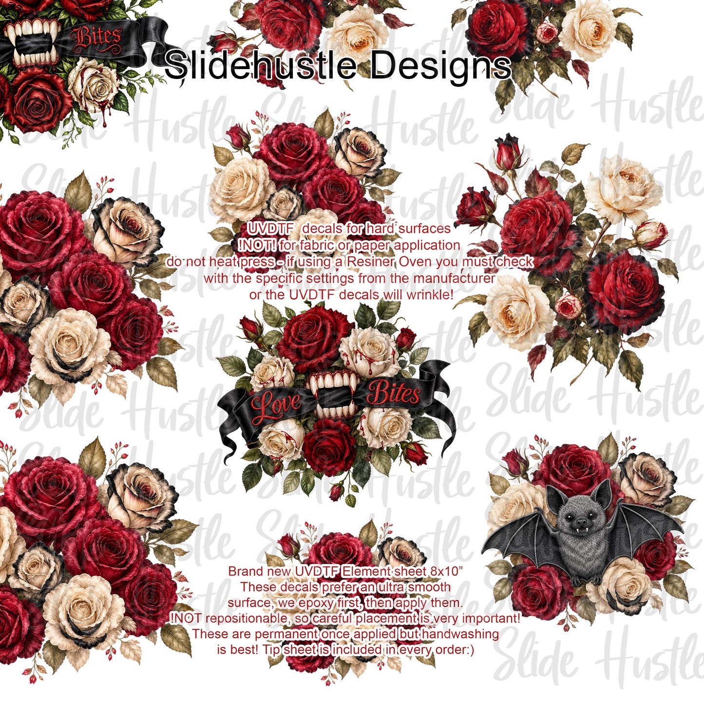 UVDTF Element Sheet, Halloween Florals, 11"x11", VF904 ES4