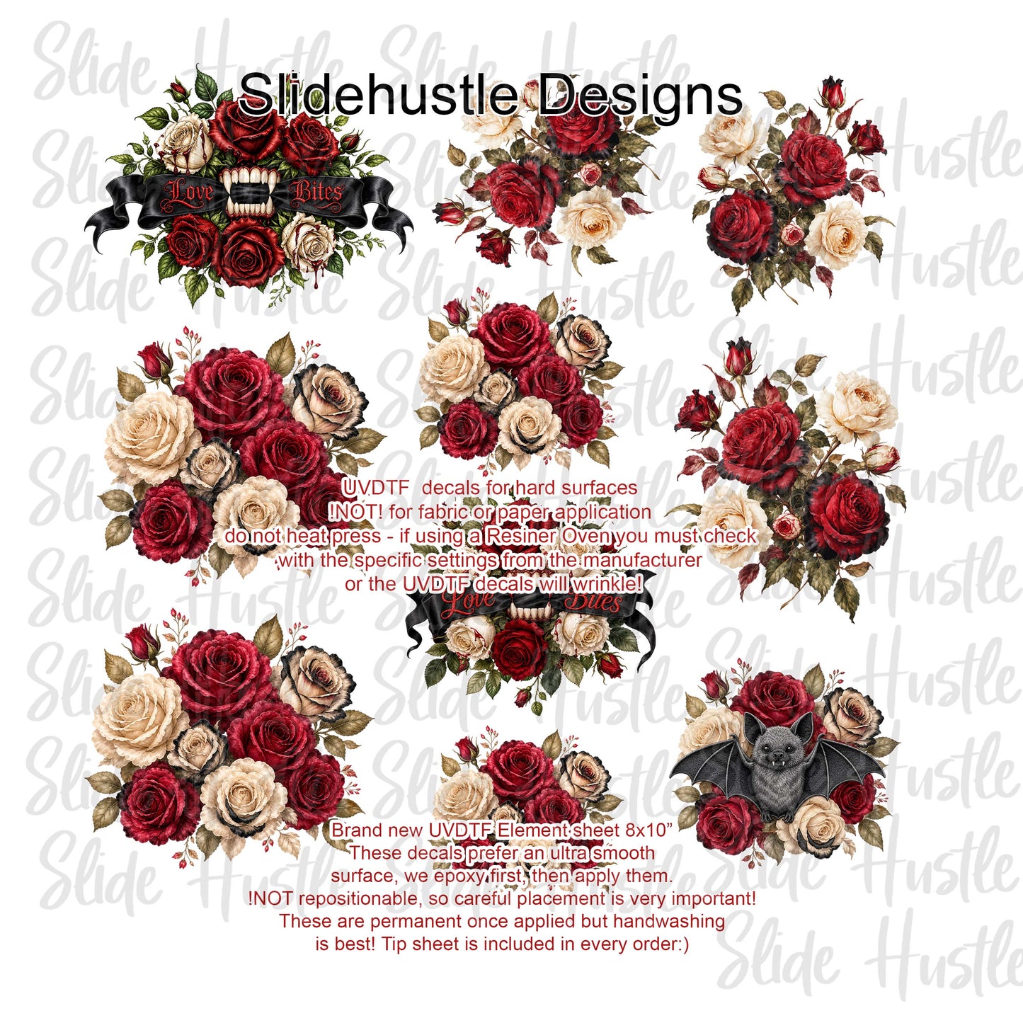 UVDTF Element Sheet, Halloween Florals, 11"x11", VF904 ES4
