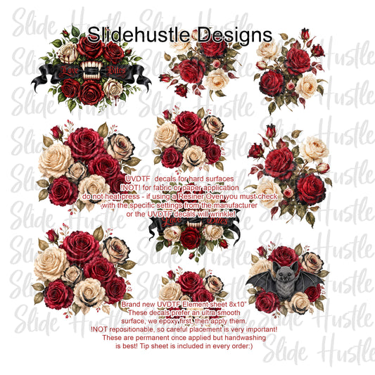UVDTF Element Sheet, Halloween Florals, 11"x11", VF904 ES4