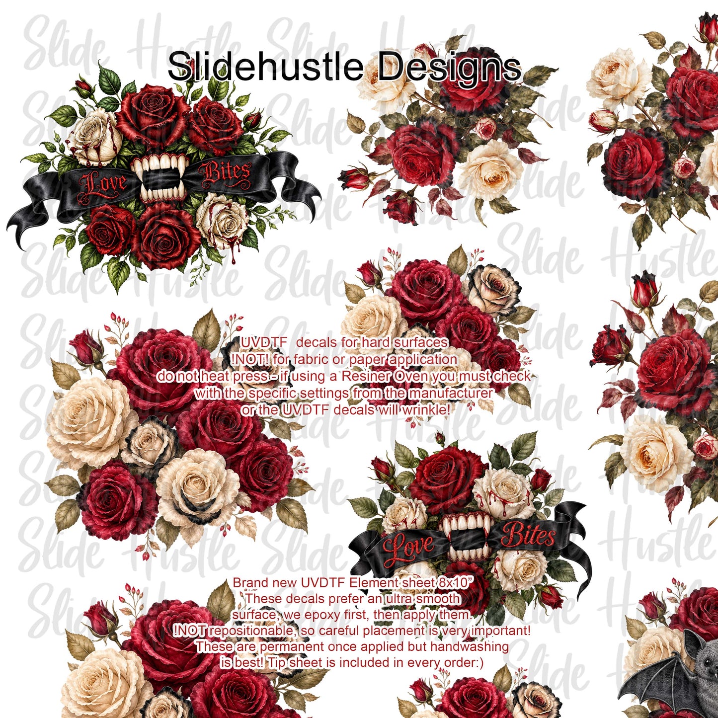 UVDTF Element Sheet, Halloween Florals, 11"x11", VF904 ES4