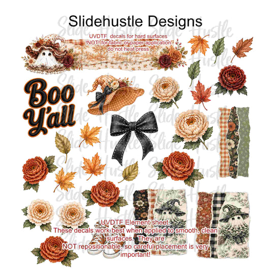UVDTF Element Sheet, It's Fall Y'all! Fall and Halloween, 11"x11", VF904 ES8
