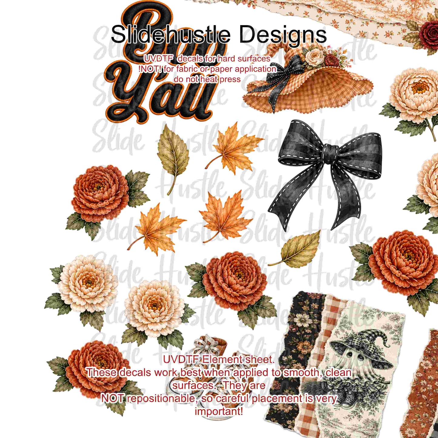 UVDTF Element Sheet, It's Fall Y'all! Fall and Halloween, 11"x11", VF904 ES8