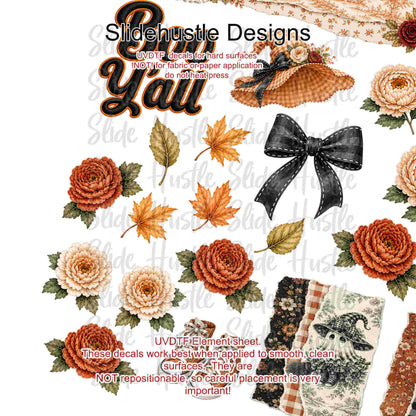 UVDTF Element Sheet, It's Fall Y'all! Fall and Halloween, 11"x11", VF904 ES8